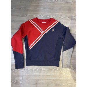 Vintage Champion Reverse Weave Sweatshirt Unisex Extra Small ColorBlock Rare Wow